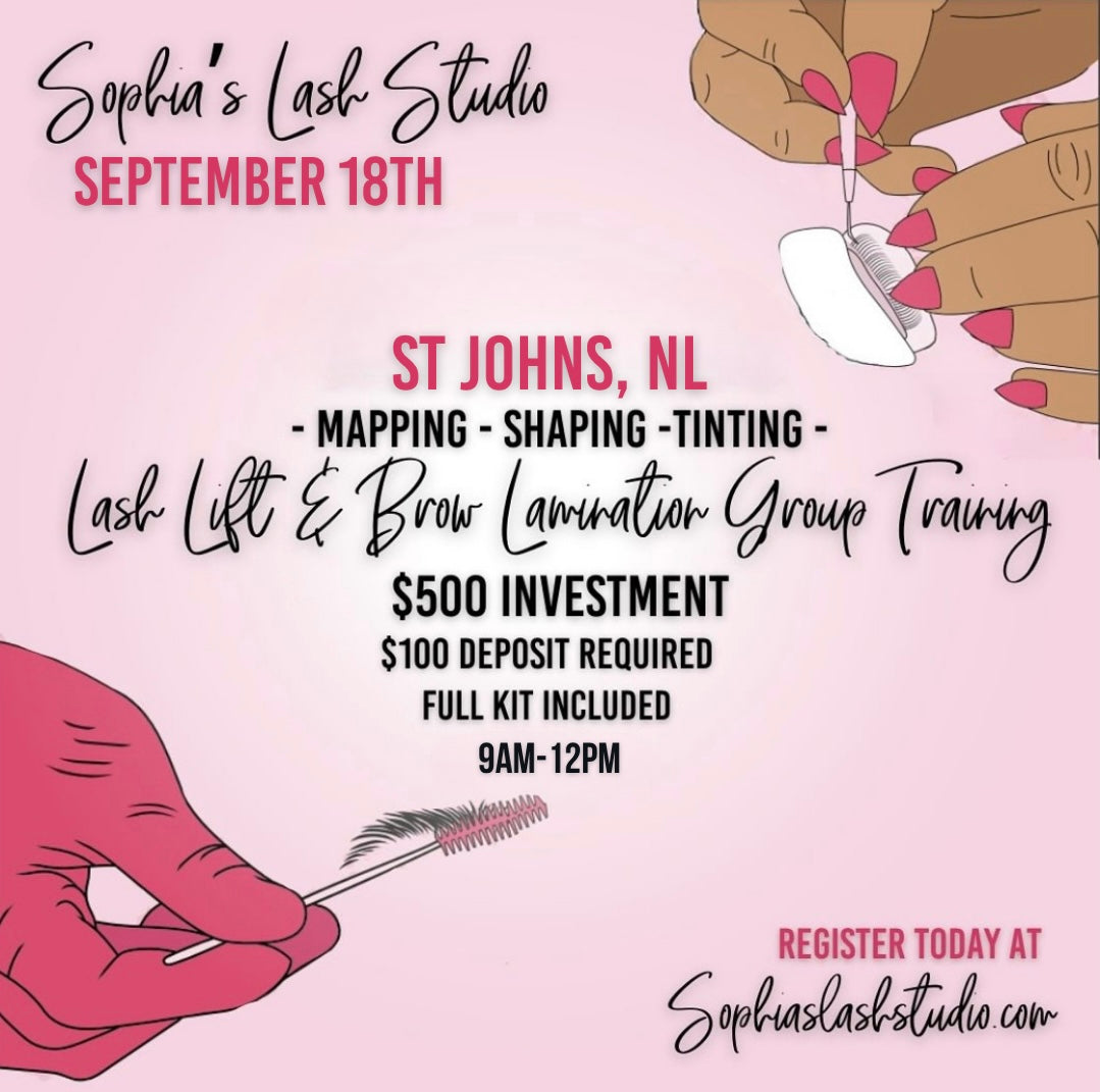 St Johns, NL - Lash Lift & Brow Lamination Group Training 2027